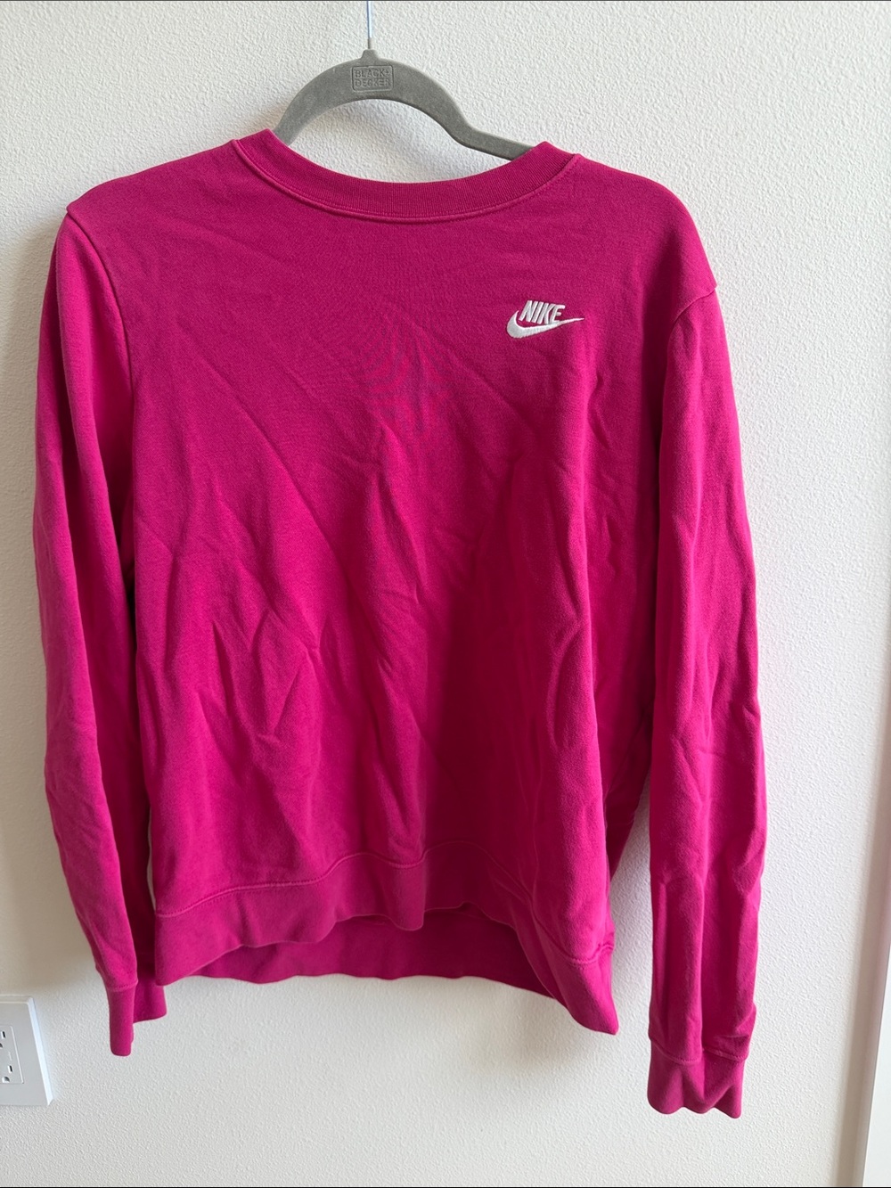 Nike Women's Fuchsia Crew Sweatshirt with White Logo